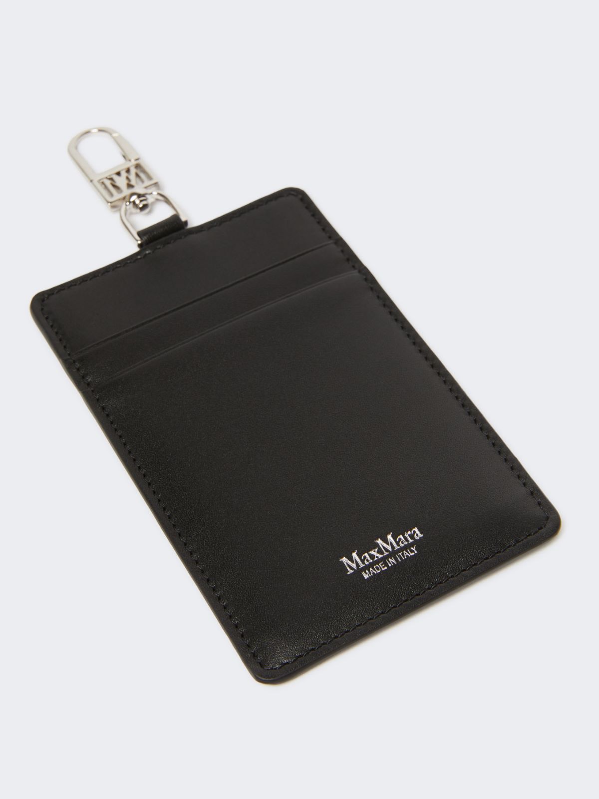 Leather badge holder - BLACK - 2