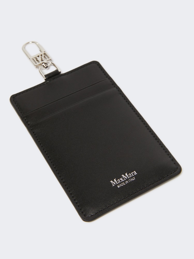 Leather badge holder - BLACK - 2