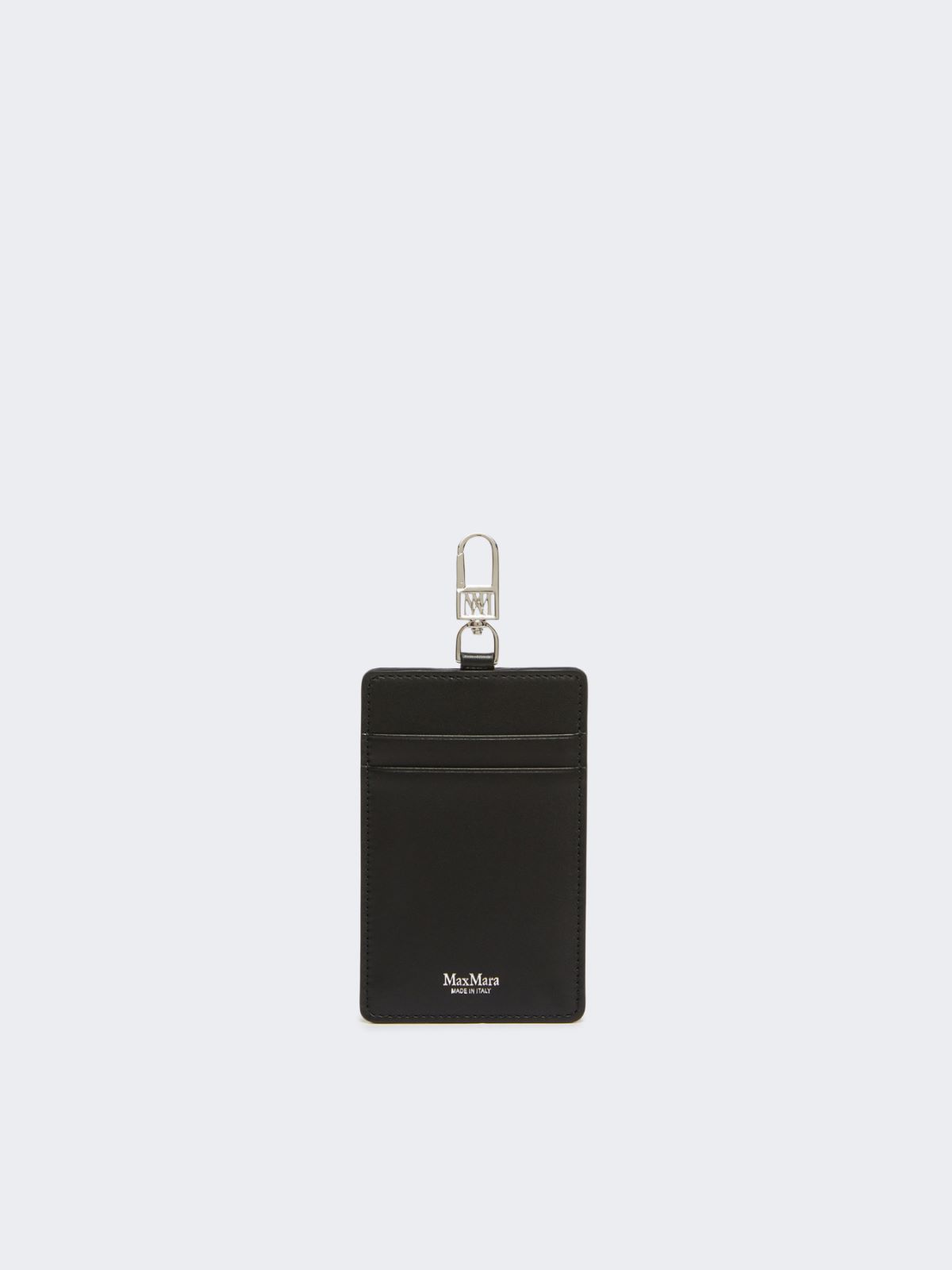 Leather badge holder - BLACK