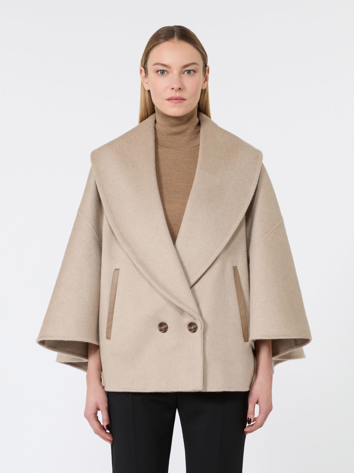 Cape in cashmere drap - BEIGE - Max Mara - 2