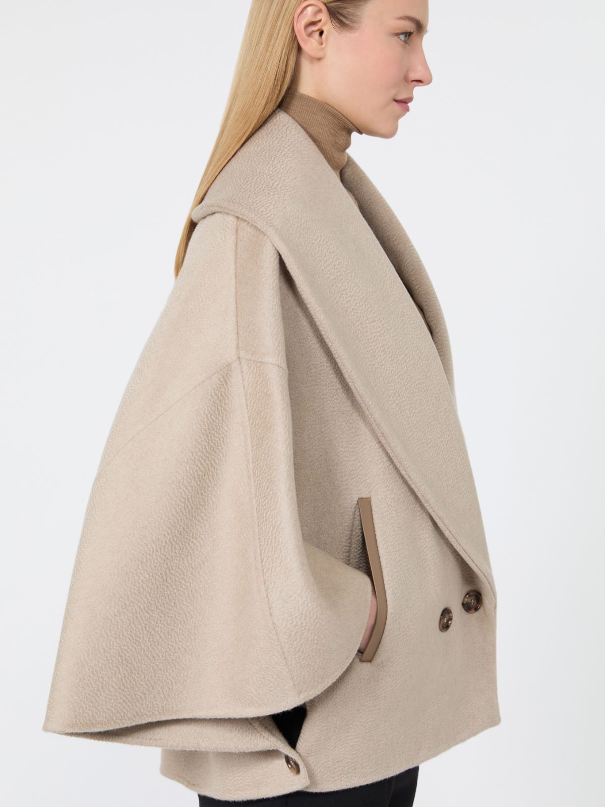Cape in cashmere drap - BEIGE - Max Mara - 4