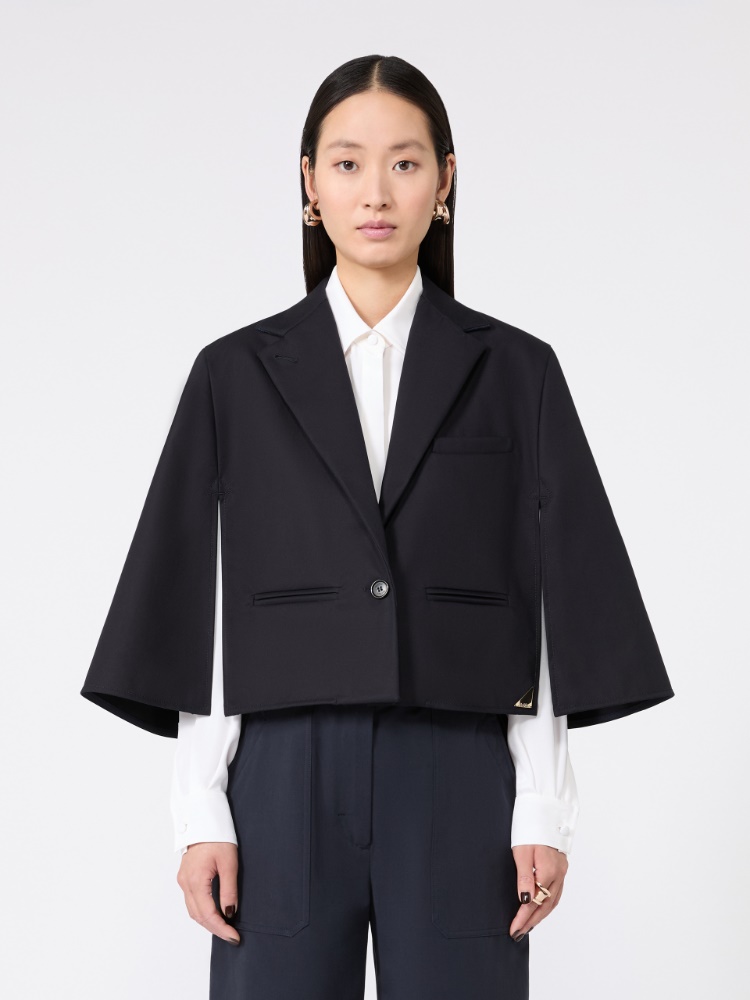 Water-repellent gabardine cape - MIDNIGHTBLUE - 2