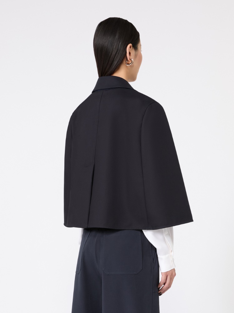 Water-repellent gabardine cape - MIDNIGHTBLUE - 3