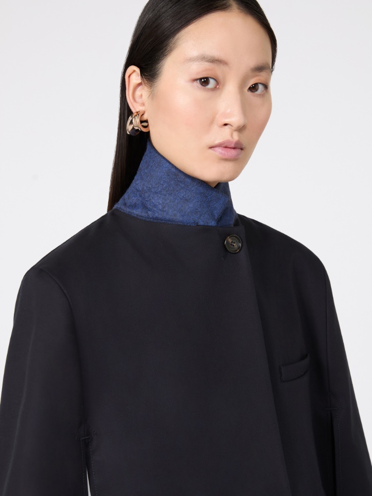 Water-repellent gabardine cape - MIDNIGHTBLUE - 4