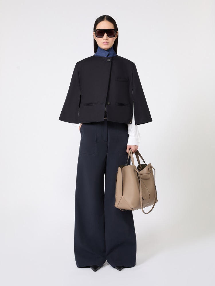 Water-repellent gabardine cape - MIDNIGHTBLUE