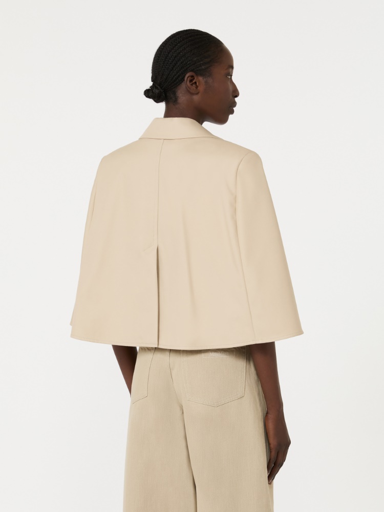 Water-repellent gabardine cape - STONE - 3