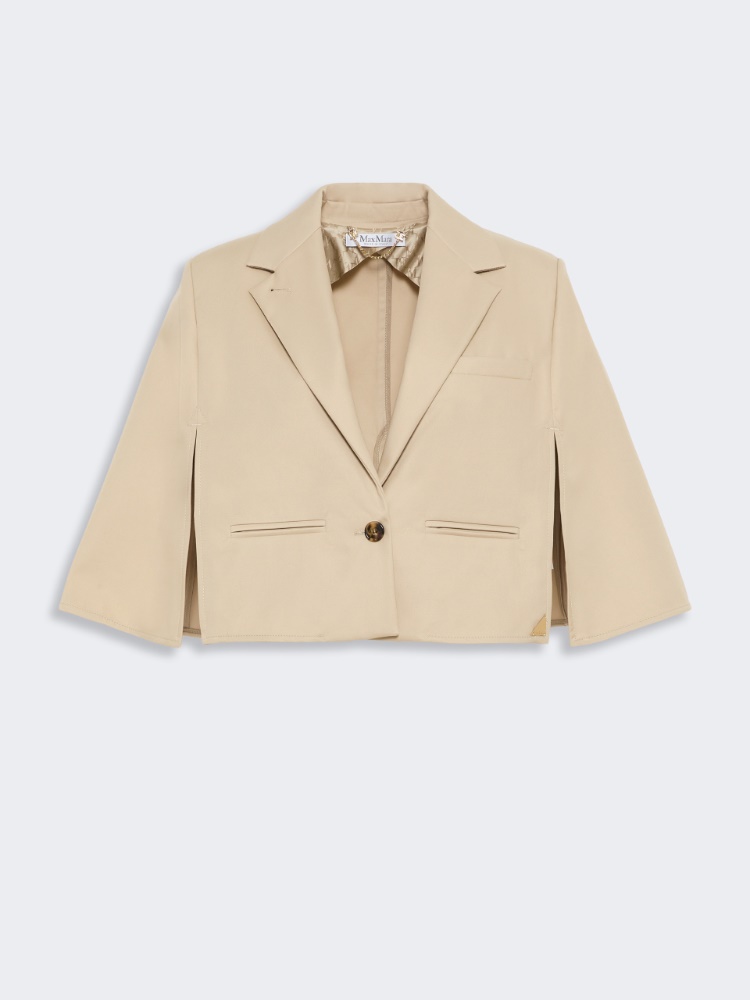 Water-repellent gabardine cape - STONE