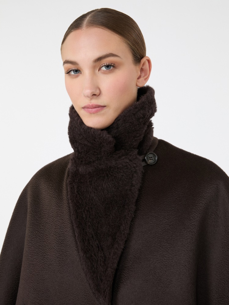 Cashmere and Teddy reversible cape - DARK BOWN - Max Mara - 4