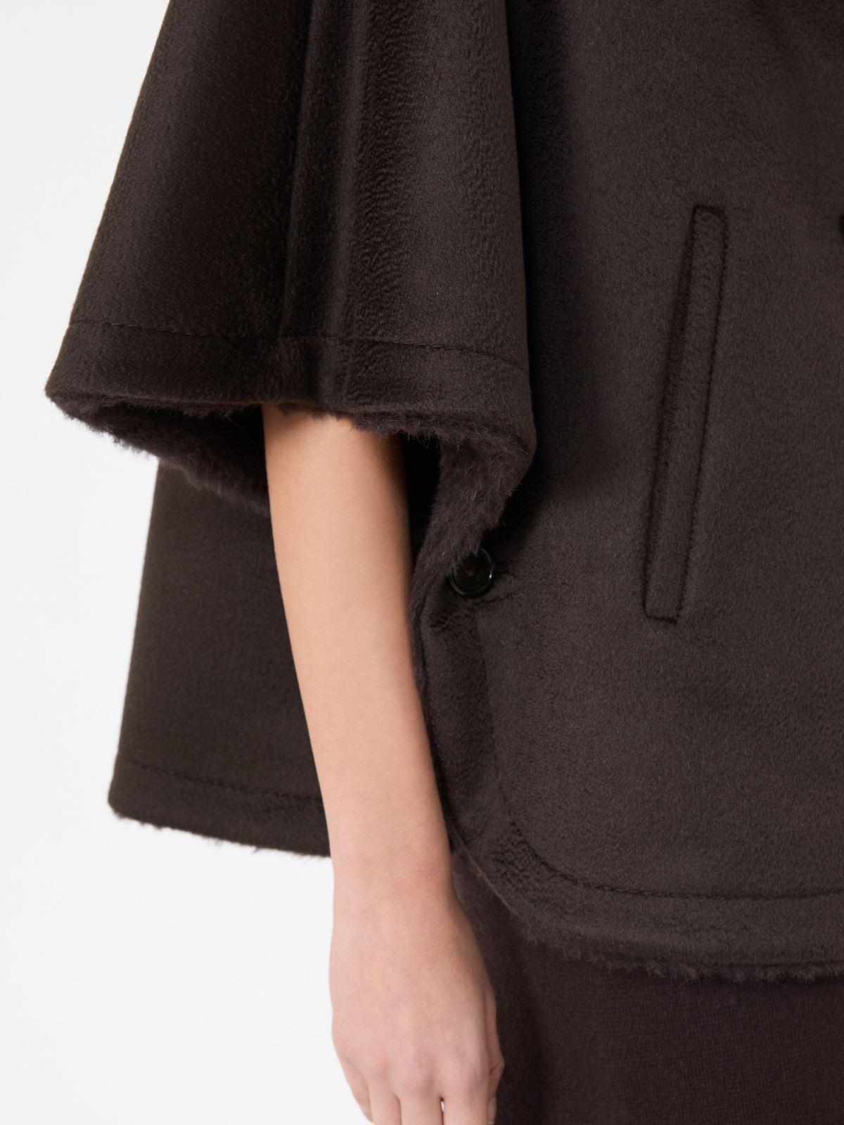 Cashmere and Teddy reversible cape - DARK BOWN - Max Mara - 5