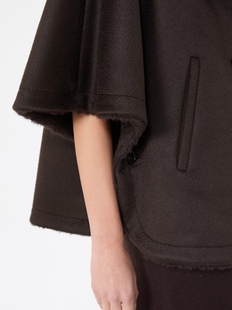 Cashmere and Teddy reversible cape - DARK BOWN - Max Mara - 5