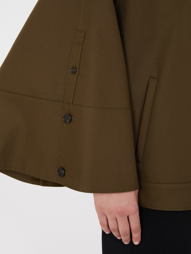 Water-repellent loose-fit gabardine cape - KAKI - Max Mara - 4