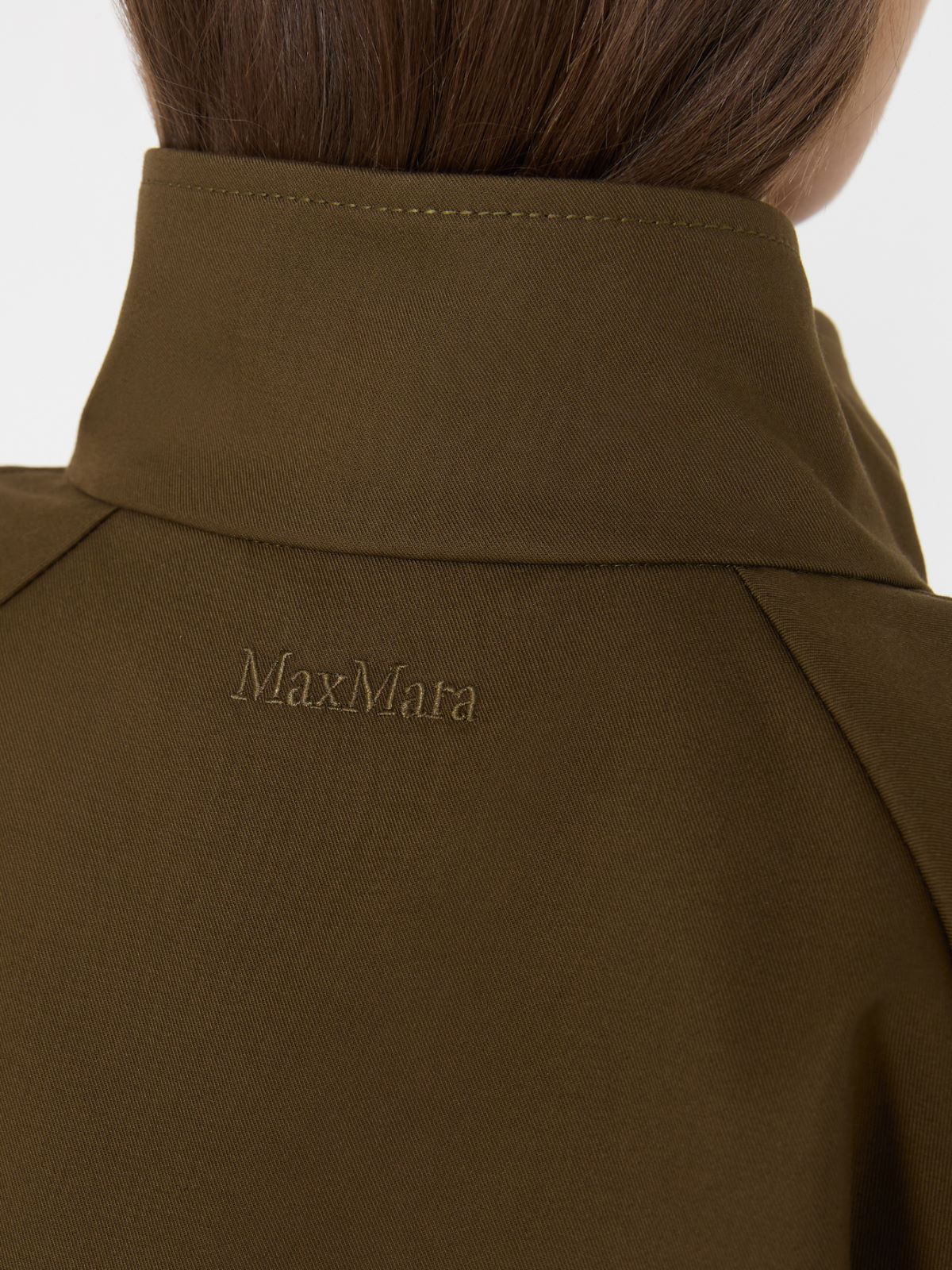 Water-repellent loose-fit gabardine cape - KAKI - Max Mara - 5