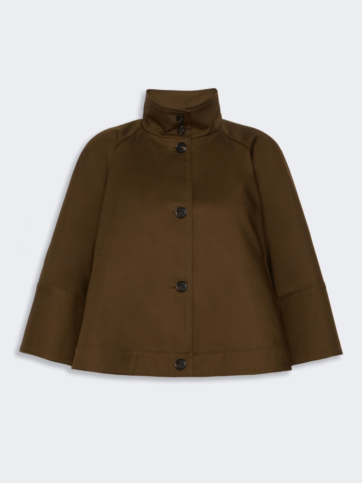Water-repellent loose-fit gabardine cape - KAKI - Max Mara - 6