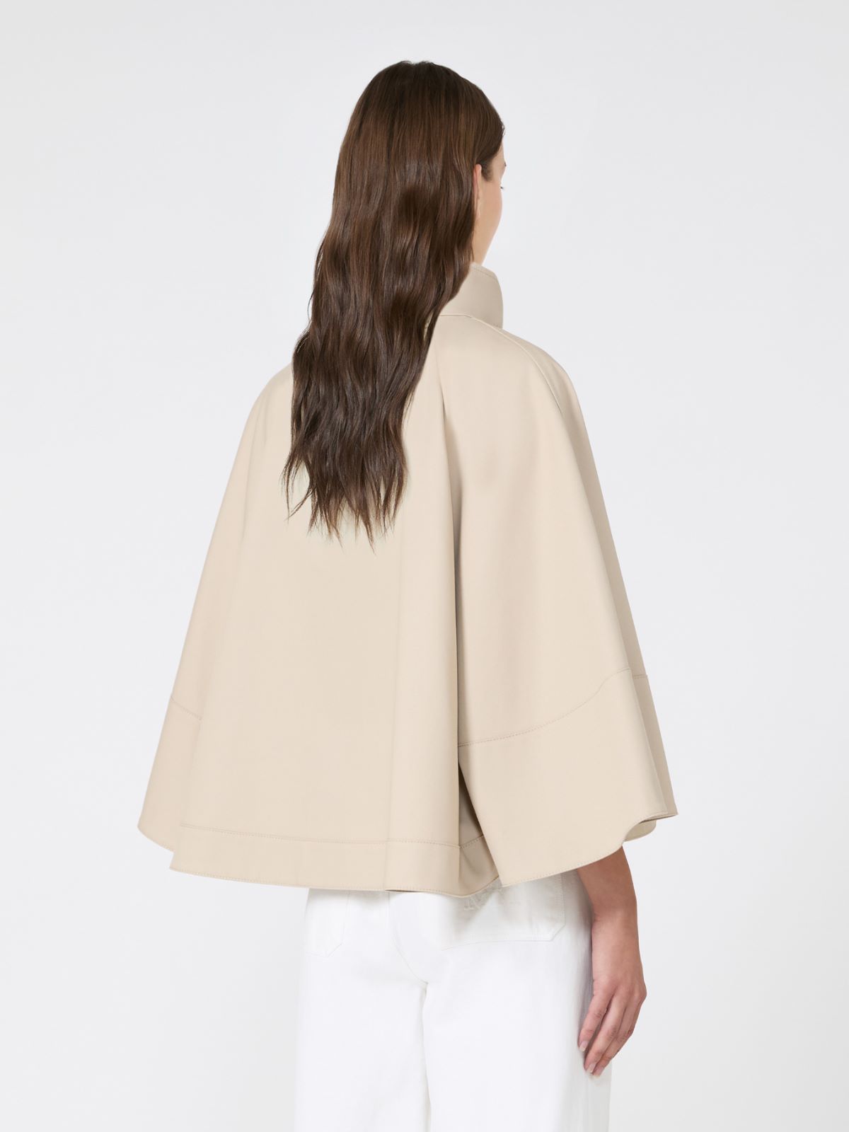 Water-repellent loose-fit gabardine cape - STONE - Max Mara - 3