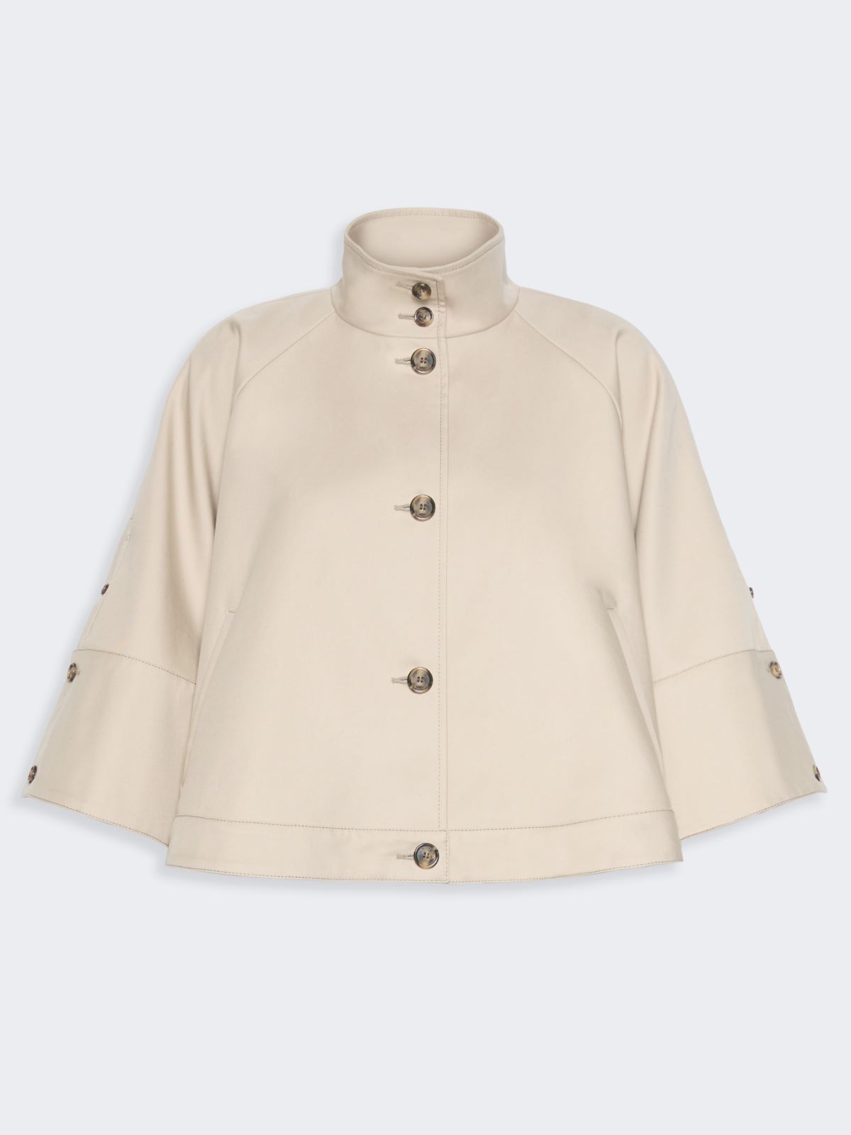 Water-repellent loose-fit gabardine cape - STONE - Max Mara - 5