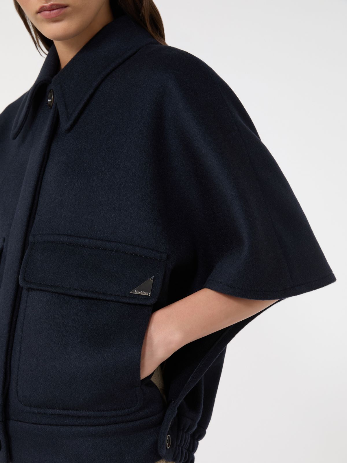 Boxy cape in cashmere drap - MIDNIGHTBLUE - Max Mara - 4