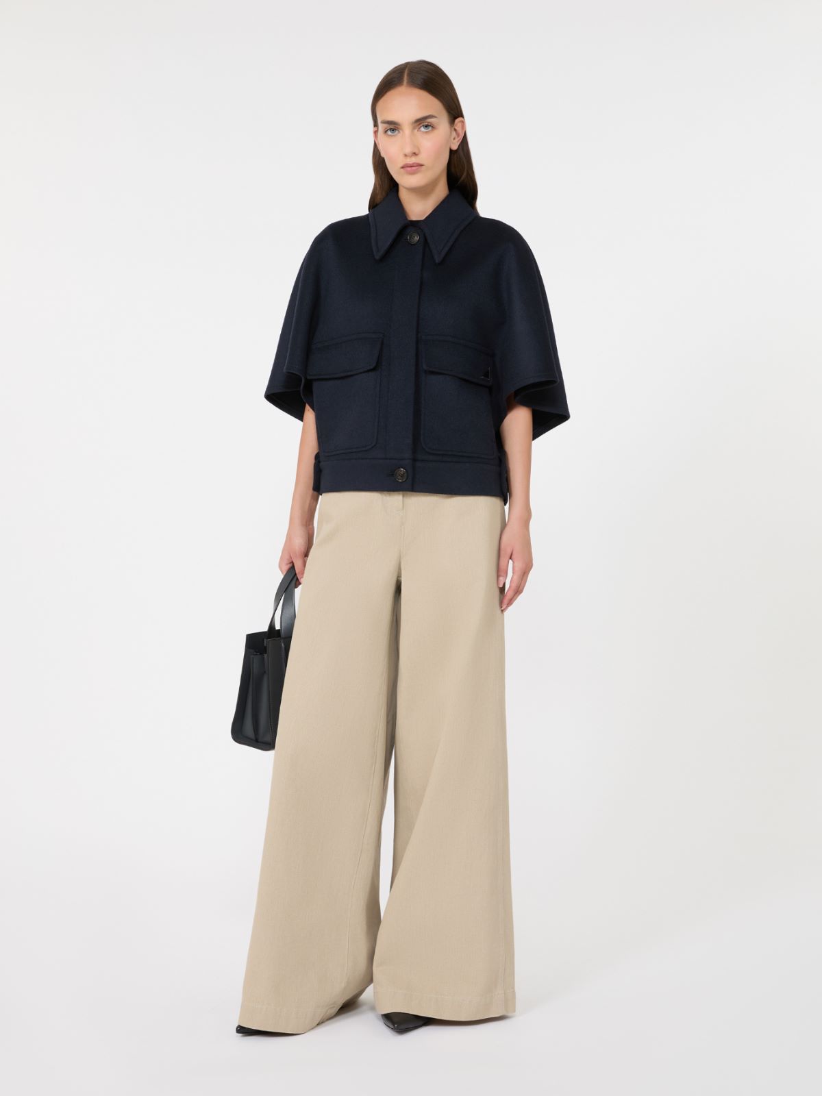 Boxy cape in cashmere drap - MIDNIGHTBLUE - Max Mara