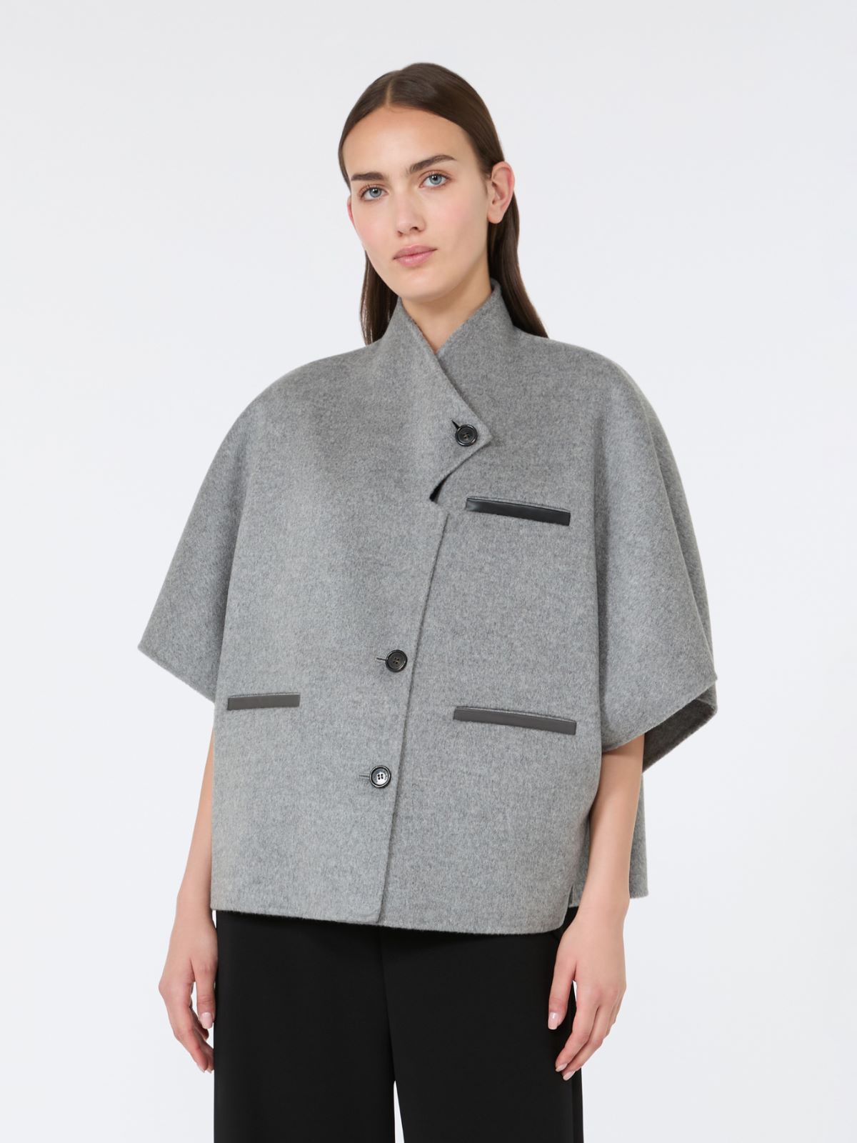 Lightweight cashmere cape - MEDIUM GREY - Max Mara - 2