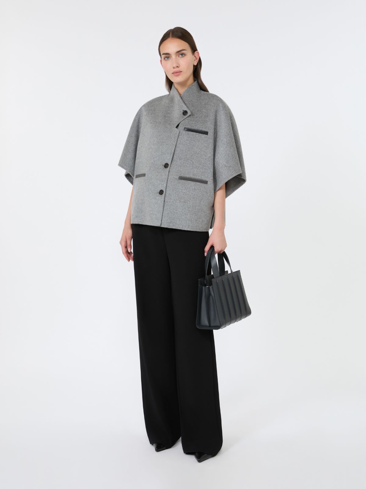 Lightweight cashmere cape + MEDIUM GREY - Max Mara