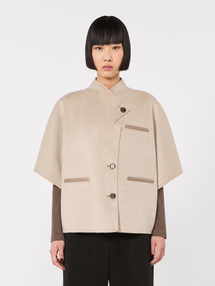 Lightweight cashmere cape - STONE - 2