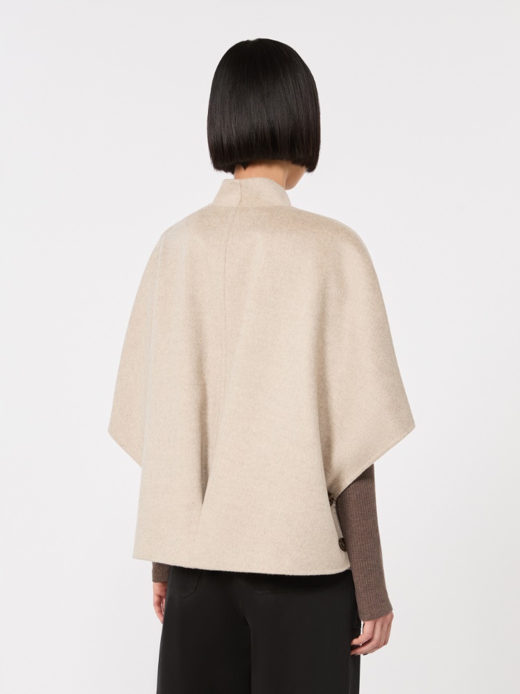 Lightweight cashmere cape - STONE - 3