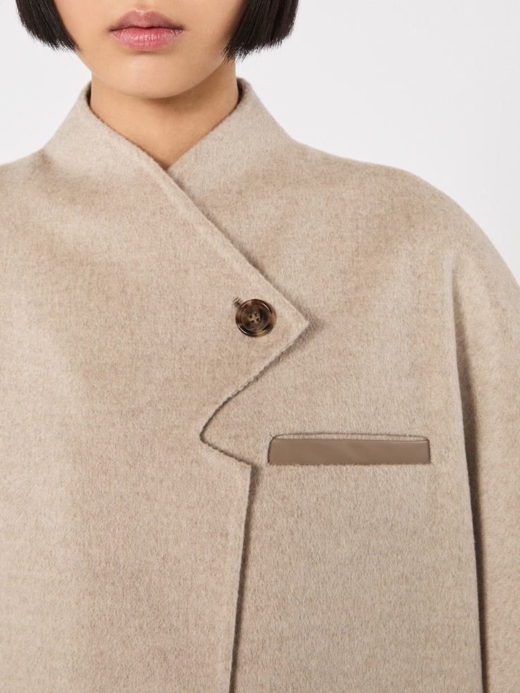Lightweight cashmere cape - STONE - 4