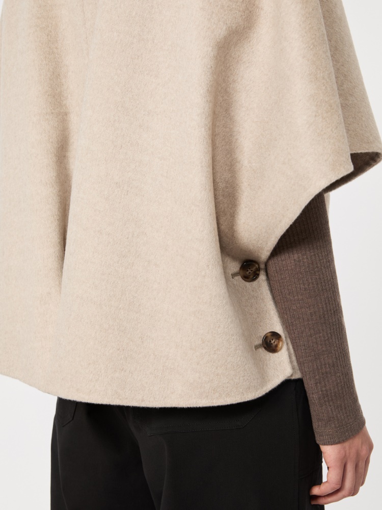 Lightweight cashmere cape - STONE - 5