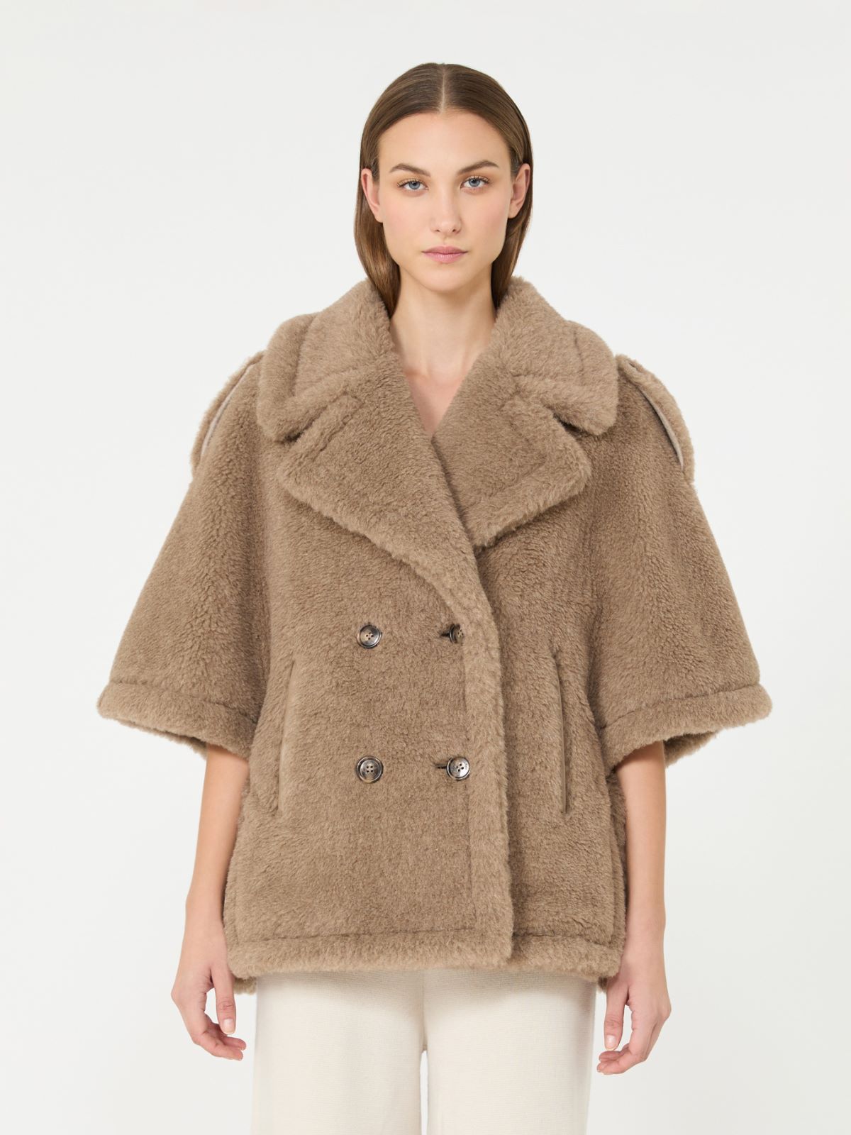 Alpaca and cashmere Teddy cape - BEIGE GOLDEN - Max Mara - 2