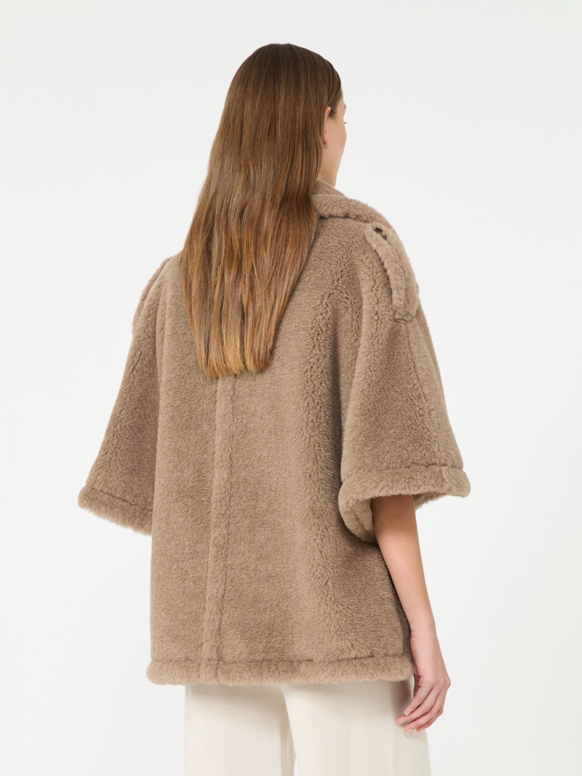 Alpaca and cashmere Teddy cape - BEIGE GOLDEN - Max Mara - 3