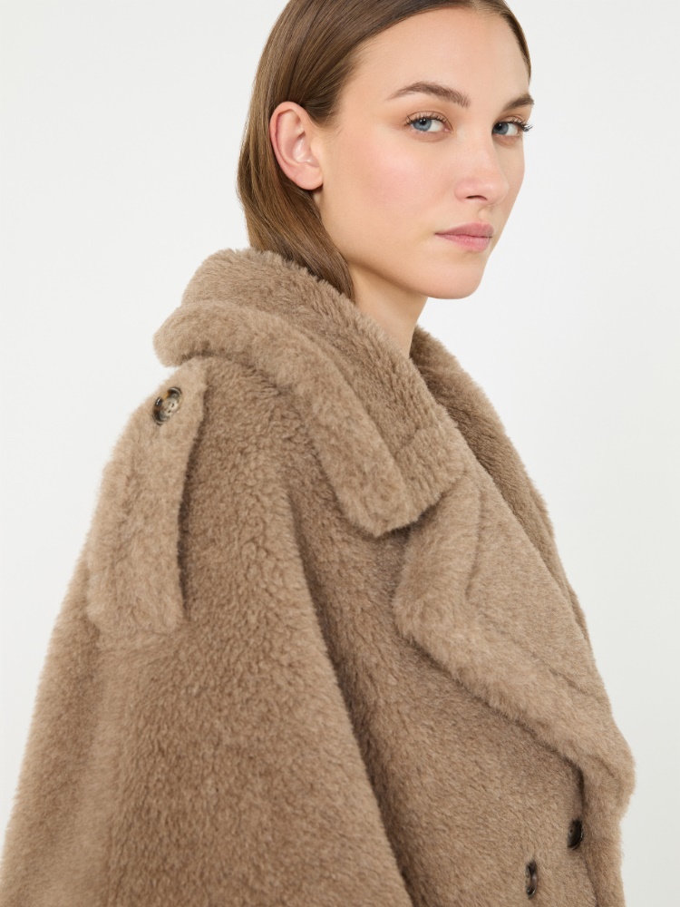 Alpaca and cashmere Teddy cape - BEIGE GOLDEN - Max Mara - 4
