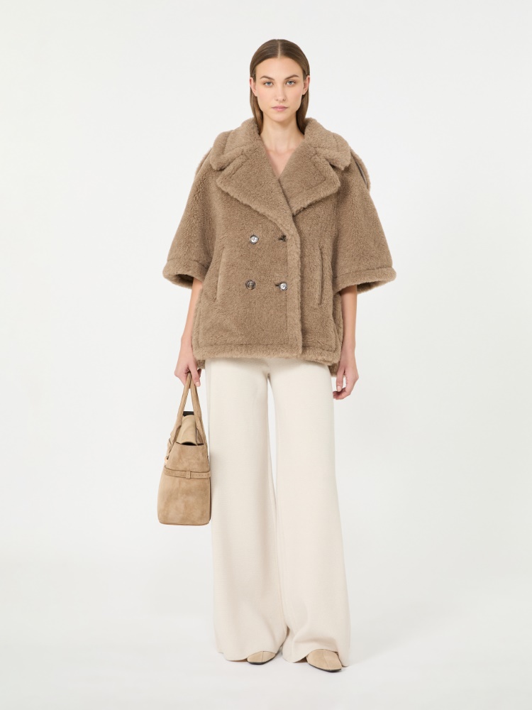 Alpaca and cashmere Teddy cape - BEIGE GOLDEN