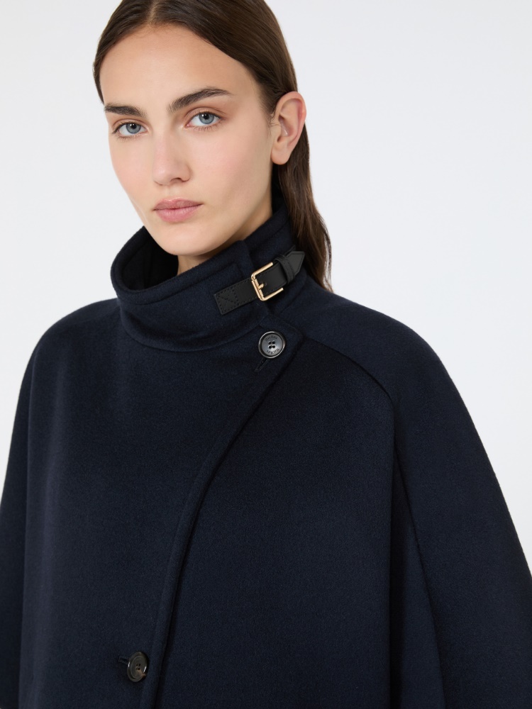 Oversized cape in cashmere drap - MIDNIGHTBLUE - 4