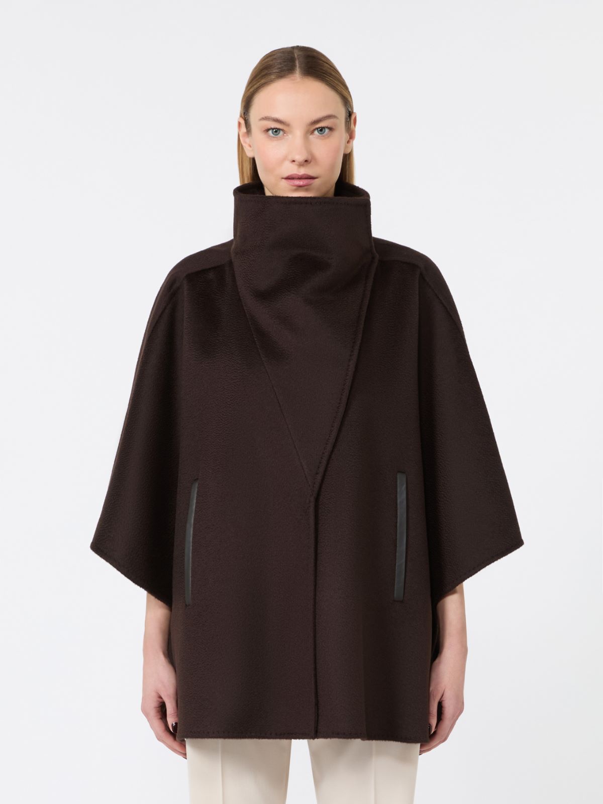 Cashmere double drap cape - DARK BOWN - Max Mara - 2