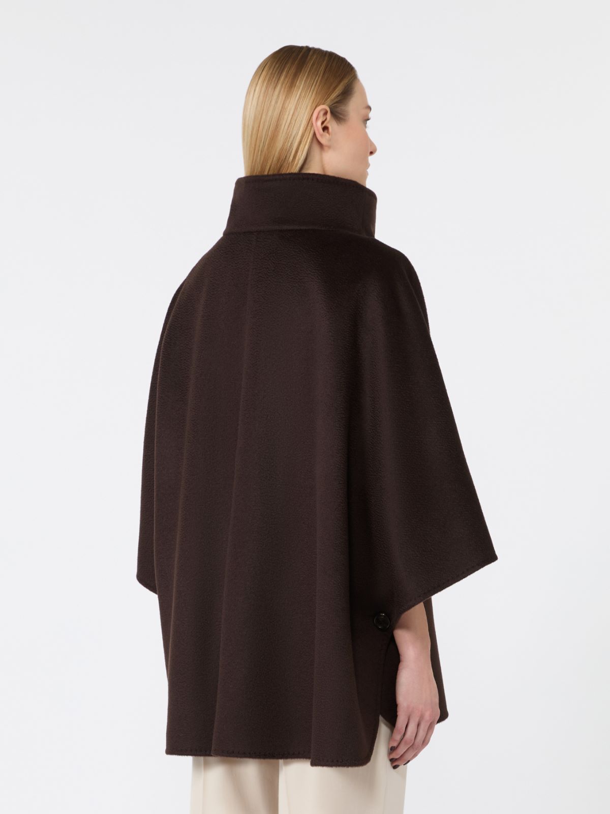 Cashmere double drap cape - DARK BOWN - Max Mara - 3