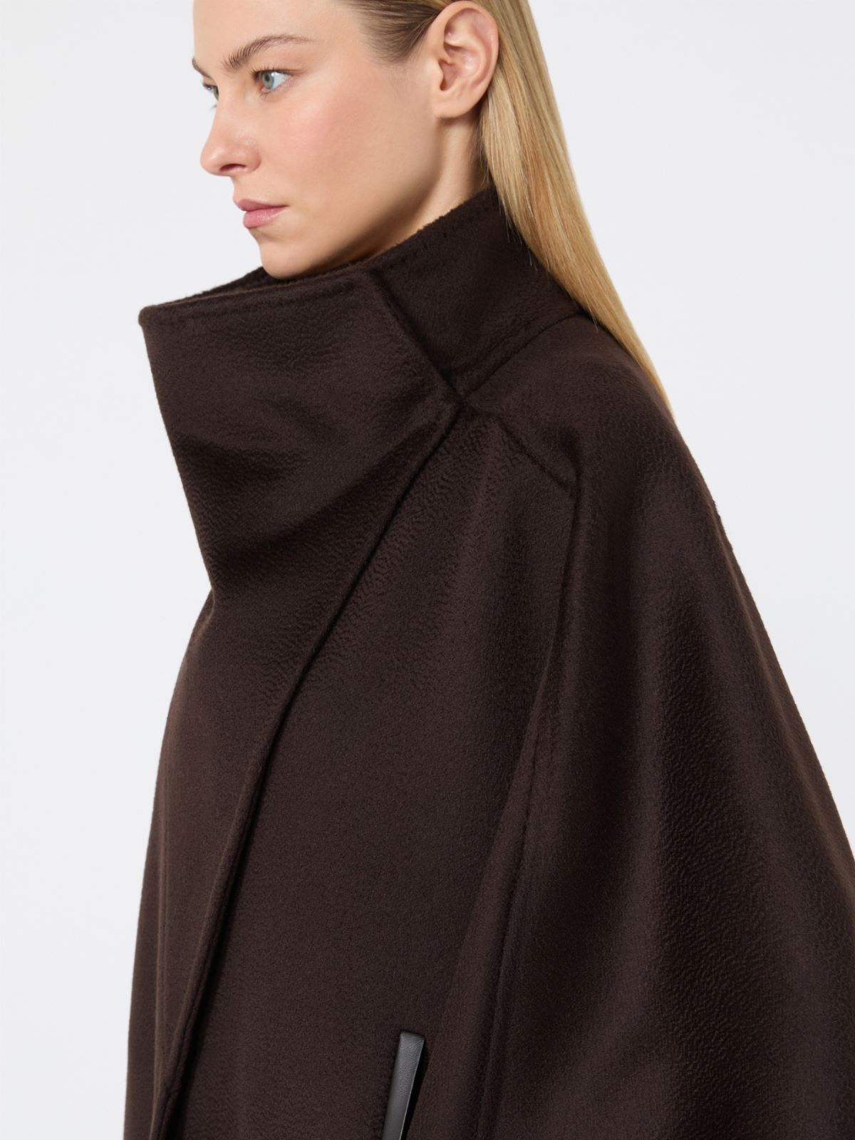 Cashmere double drap cape - DARK BOWN - Max Mara - 4
