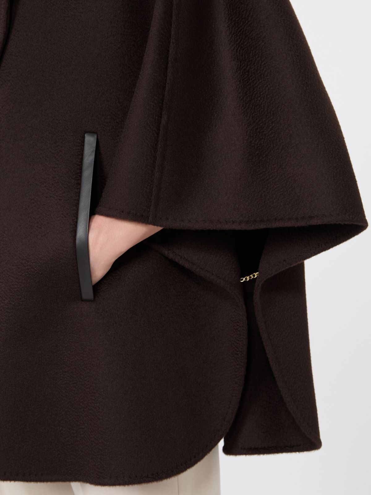Cashmere double drap cape - DARK BOWN - Max Mara - 5