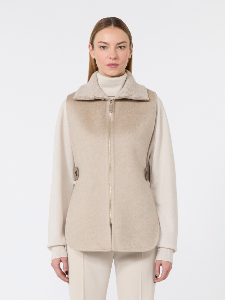 Sleeveless cashmere cape - BEIGE - Max Mara - 2