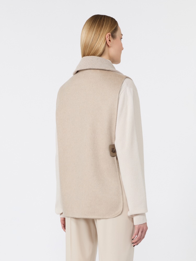 Sleeveless cashmere cape - BEIGE - Max Mara - 3