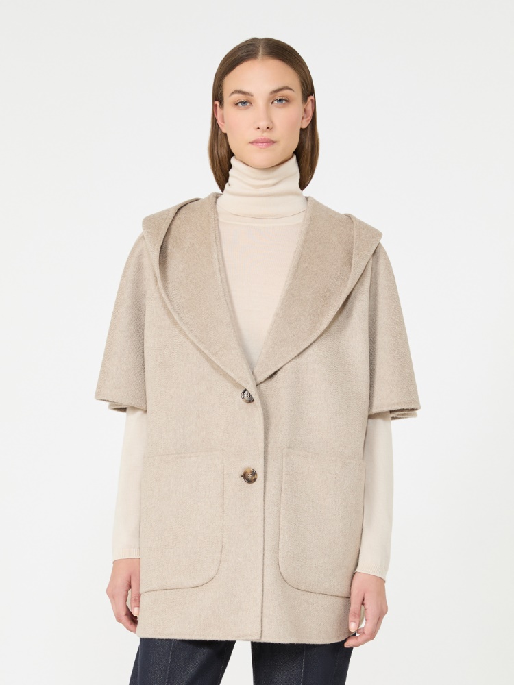 Cashmere drap hooded cape - BEIGE - Max Mara - 2