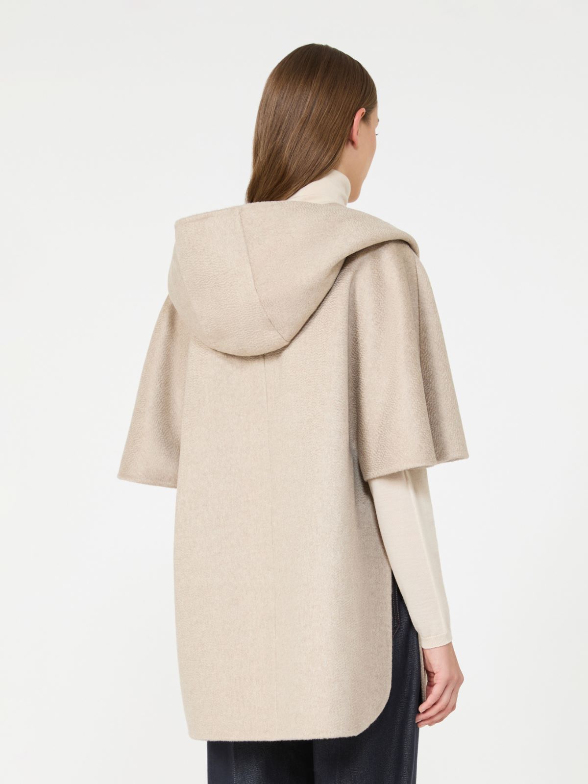 Cashmere drap hooded cape - BEIGE - Max Mara - 3
