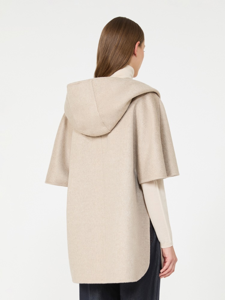 Cashmere drap hooded cape - BEIGE - Max Mara - 3