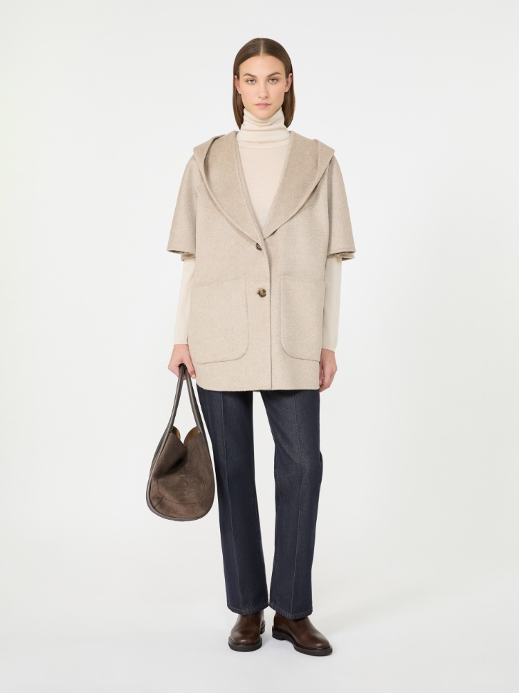 Cashmere drap hooded cape - BEIGE - Max Mara