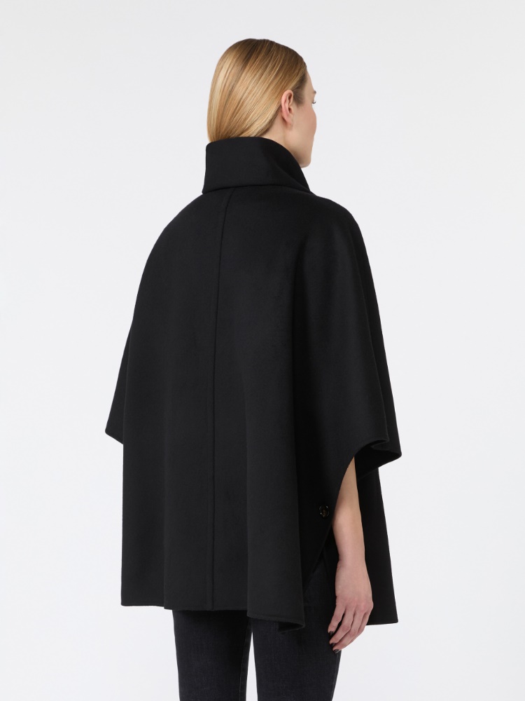 Lightweight cape in double pure wool drape - BLACK - Max Mara - 3