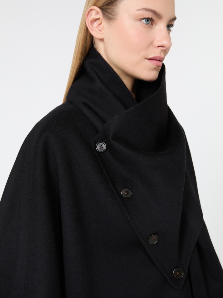 Lightweight cape in double pure wool drape - BLACK - Max Mara - 4