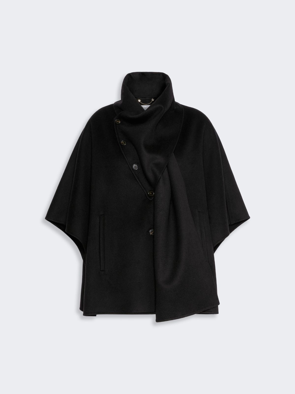 Lightweight cape in double pure wool drape - BLACK - Max Mara - 6