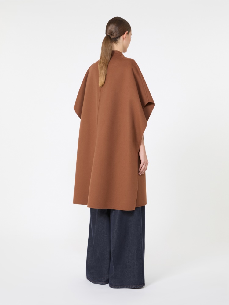 Pure wool drap long cape - DARK BROWN - Max Mara - 3
