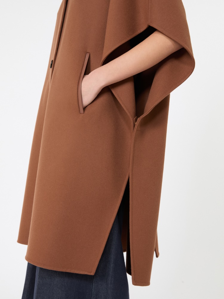 Pure wool drap long cape - DARK BROWN - Max Mara - 4