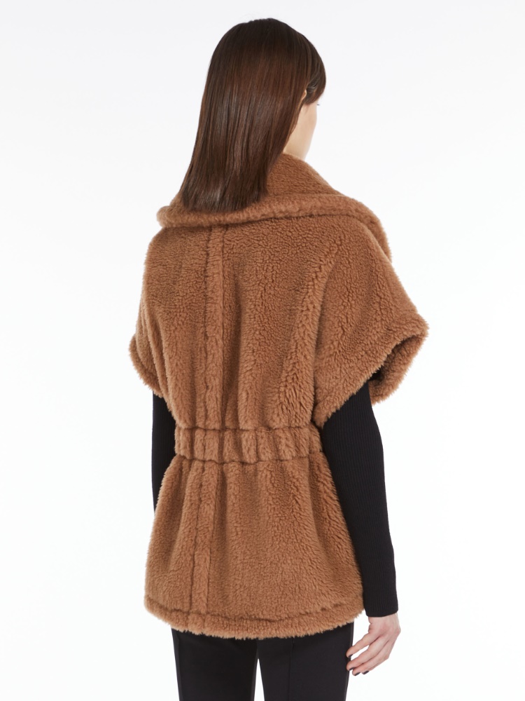 Teddy fabric cape - CAMEL - 3