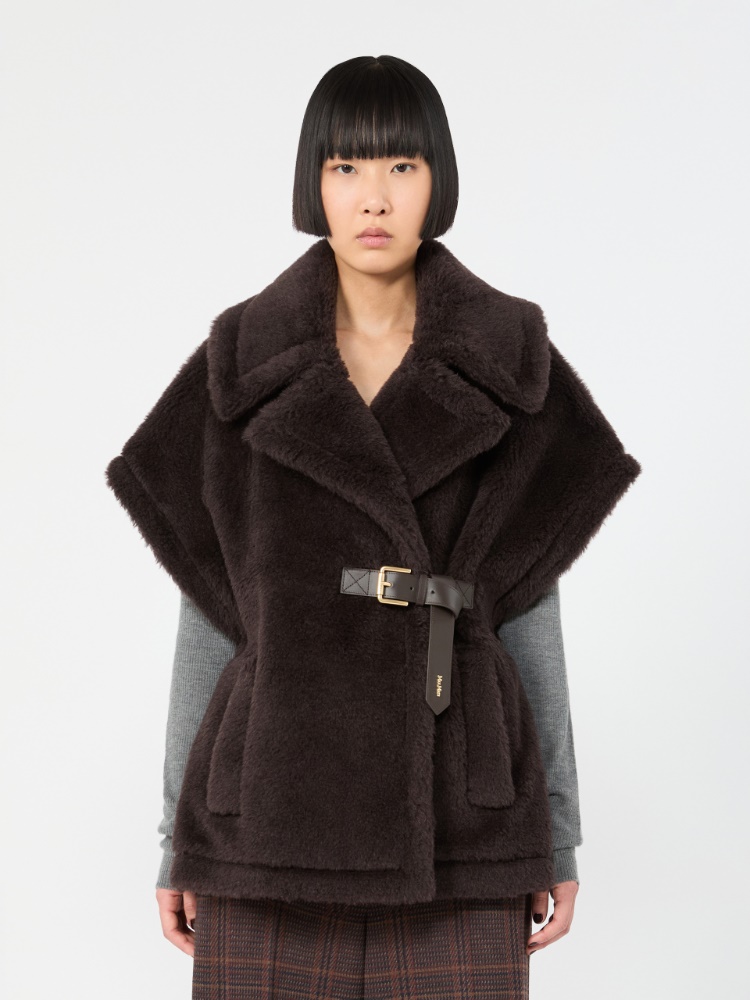 Alpaca and wool Teddy cape - BROWN - Max Mara - 2