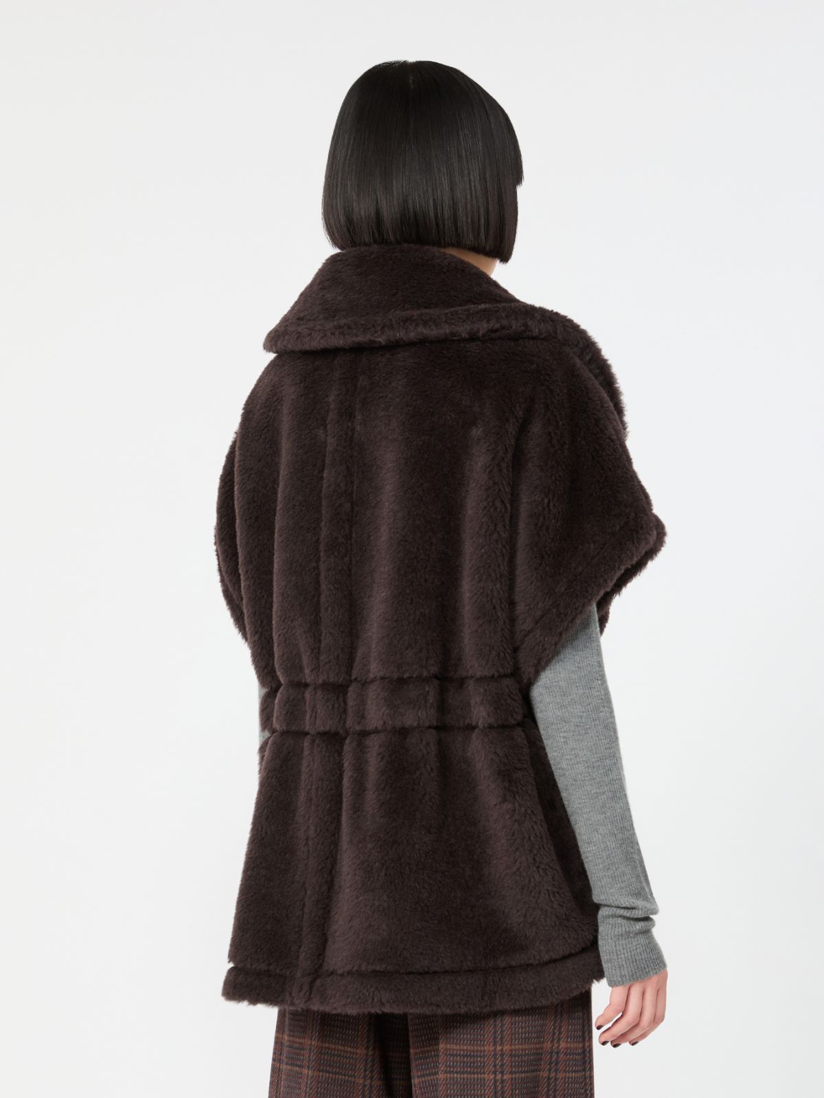 Alpaca and wool Teddy cape - BROWN - Max Mara - 3